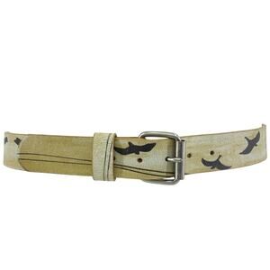 Urban Outfitters Cream Leather Birds Belt Men’s Size 34 Accessory Pre-Owned